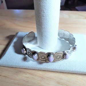 Old Pawn Sterling Silver Scallop Sugilite Cuff
